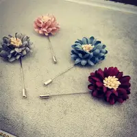 

Four Color Available Cloth Fabric Flower hijab pins, Women brooches and hijab pins