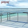 Perfect design of frameless glass railing with 316 stainless steel hardware