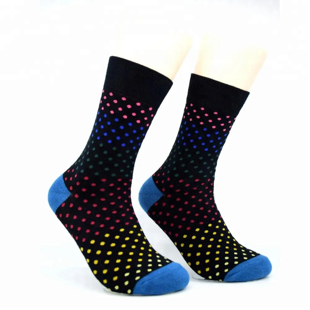 

wholesale new design hot sell cotton customized fashionable colorful art happy dress socks for man, As image