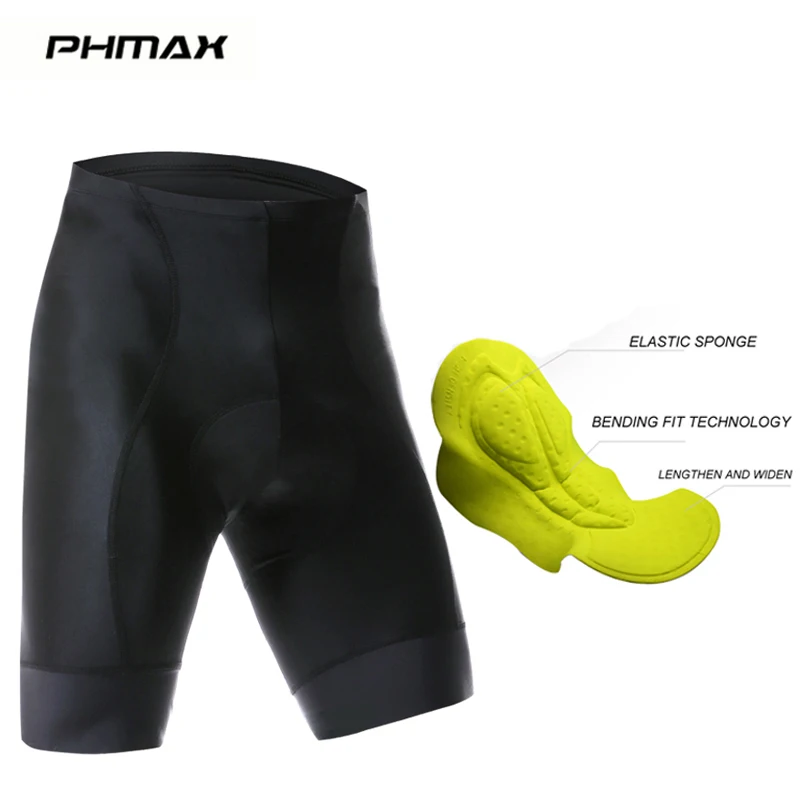 

PHMAX Cycling Shorts 8cm Italy Grippers at Leg Coolmax Shockproof MTB Bicycle Shorts Mountain Bike Shorts Tights, Customized color