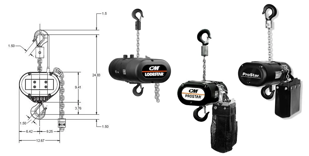 Prostar Rig Motor 500kg Electric Stage Hoist Truss Motor Chain Hoist With Dual Brake ...