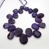 Natural agate stone side hole irregular water drop shape tower chain