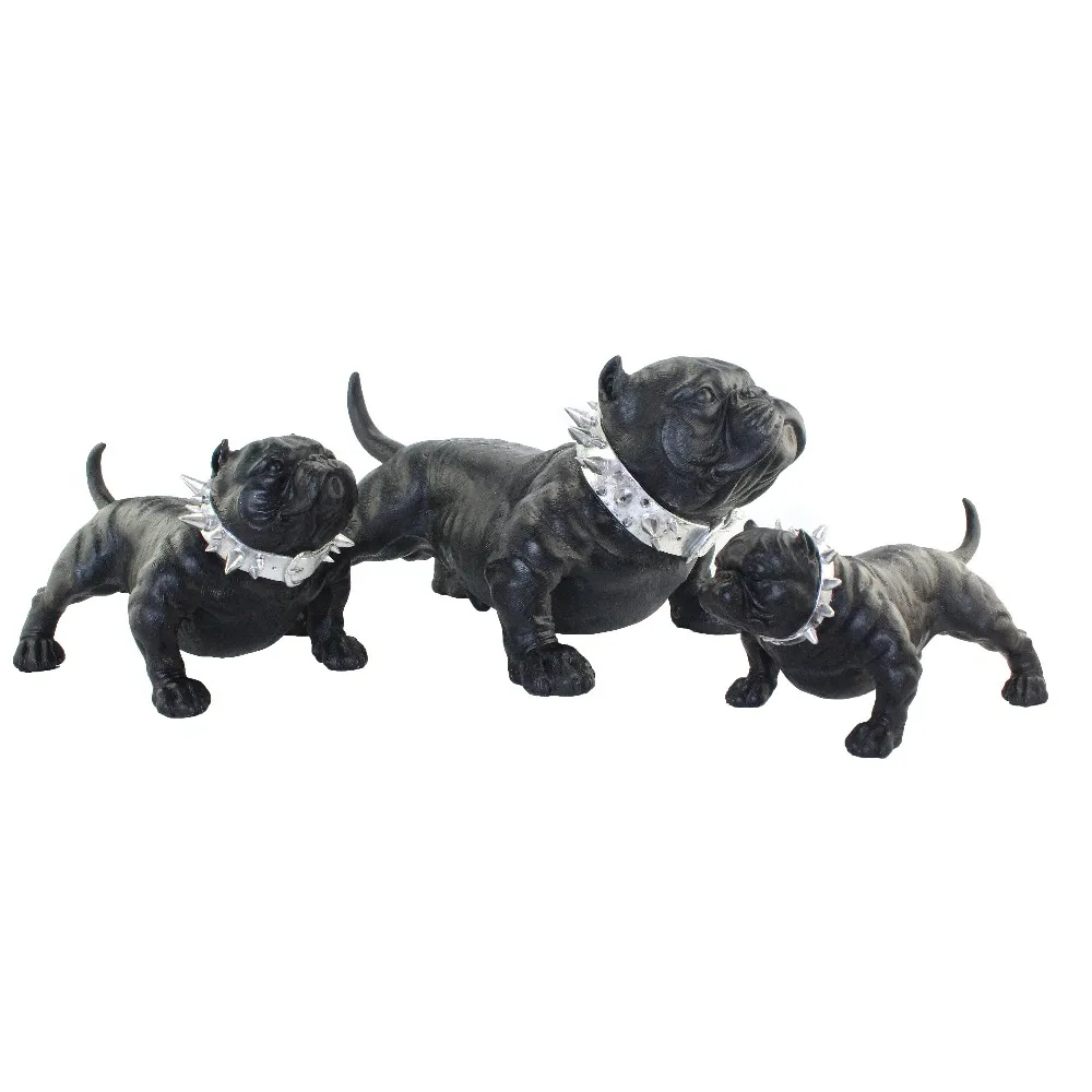 black bulldog statue