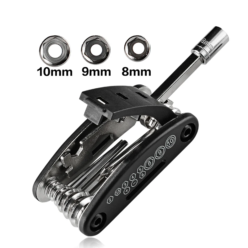 

Multi-Function Bicycle Repair Tool Hexagonal Screwdriver Wrench Combination Wrench Road Bike Cycling Tool Set, Black