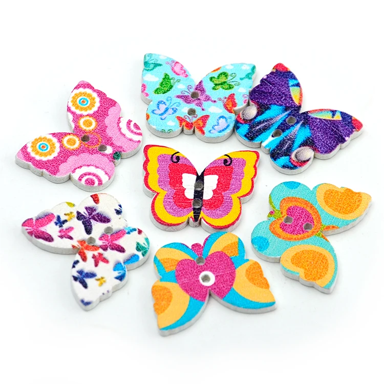 Butterfly Shaped Colorful Buttons Craft Diy Decoration 20*25mm ...