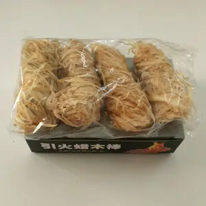 Image of Camping paraffin fire starter bbq grill wax wood wool shaving BBQ charcoal outdoor
