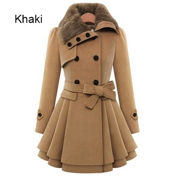 

Women's Fashion Trench Coats Keep Warm Coat Autumn Winter Outwear Jackets Plus Size S-5XL