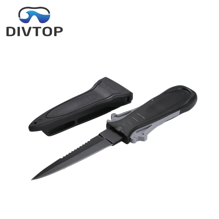 

Divtop Spearfishing diving equipment, Heavy Duty Ultra Stainless Steel Serrated Dive Knife.