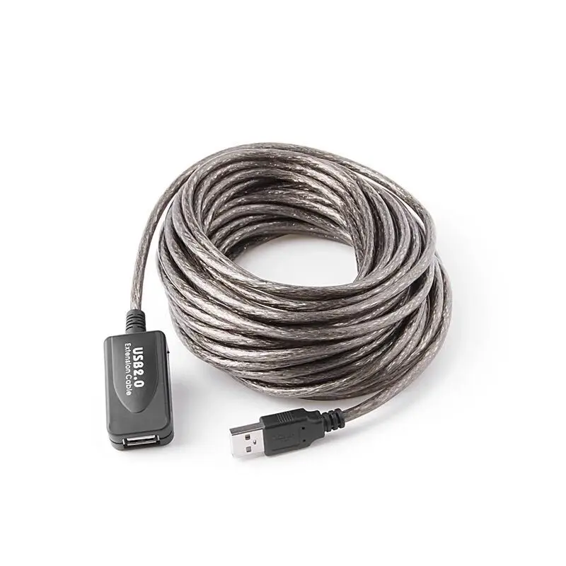 

USB 2.0 Type A Male to Female) High Speed Data and Power Extension Cable with Active Repeater (50 ft), White/black