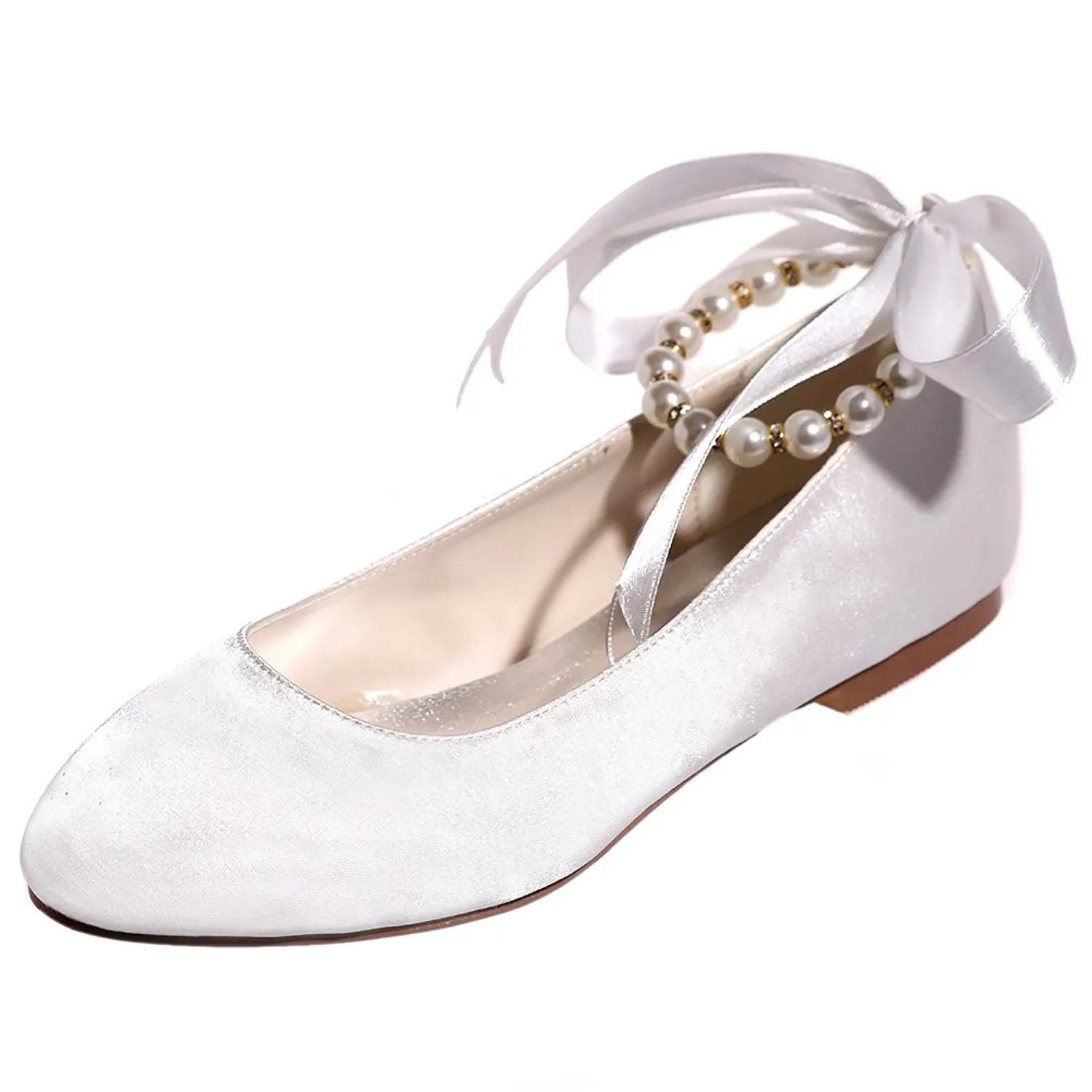 silver satin ballet flats