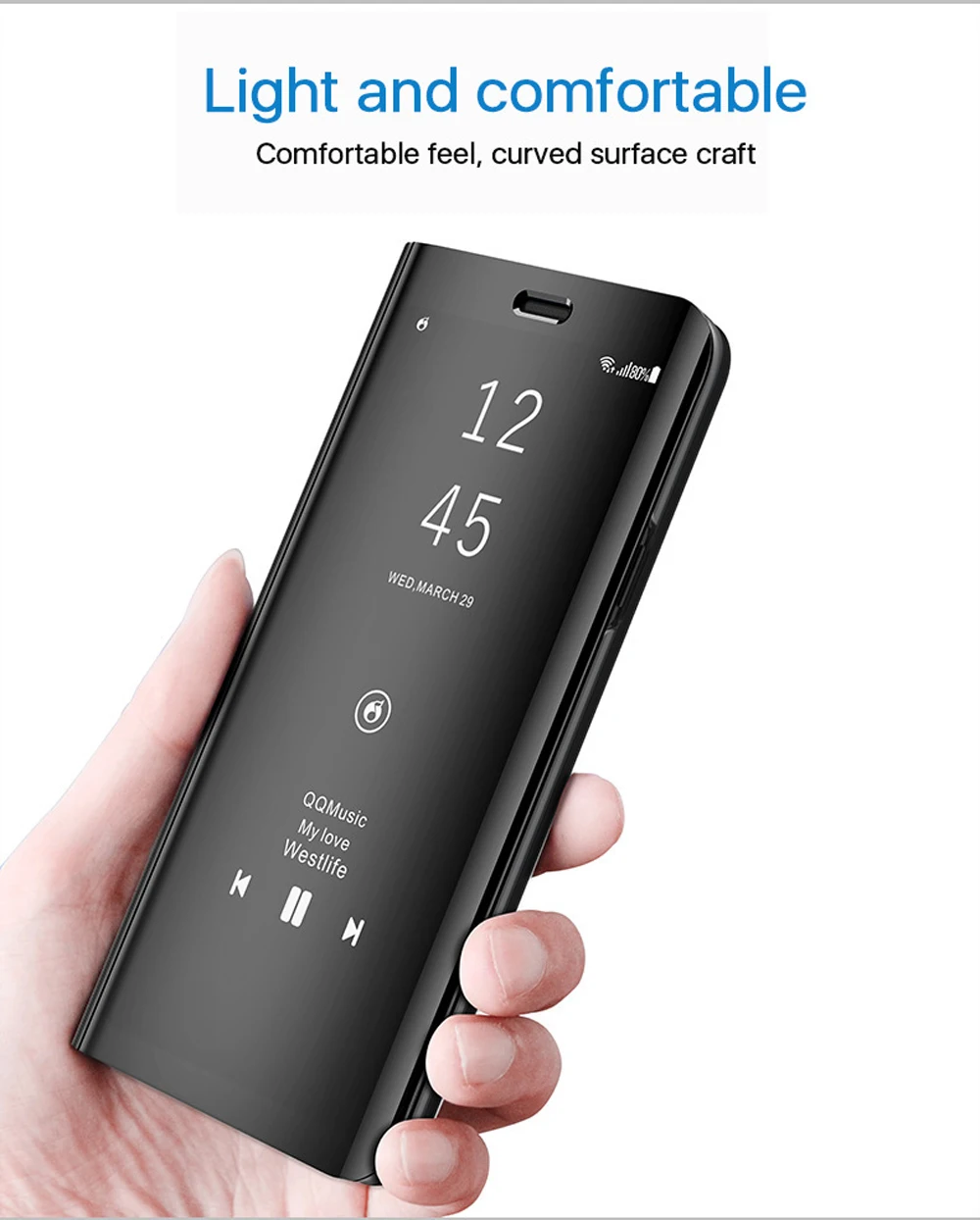 OTAO Clear View Mirror Phone Case For iphone XR XS MAX X 8 7 6 6S Plus Flip Cases Back cover Luxur Leather Grossy Caso Coque