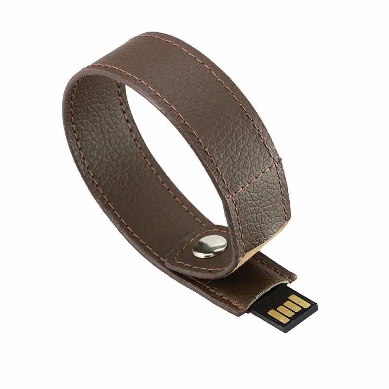 Full Capacity Flash Drive 64g Pen Drive Leather Wrist Band USB 16gb Flash Card 32gb Bracelet U Stick 8g Memory Disk - ANKUX.COM
