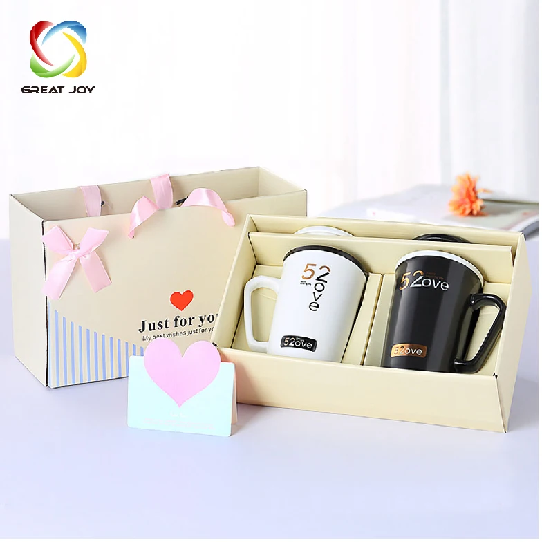 Custom Cardboard Coffee Packaging - Mug Gift Box with Window