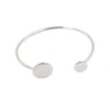 Fashion Women Polished Circle Metal Adjustable Cuff