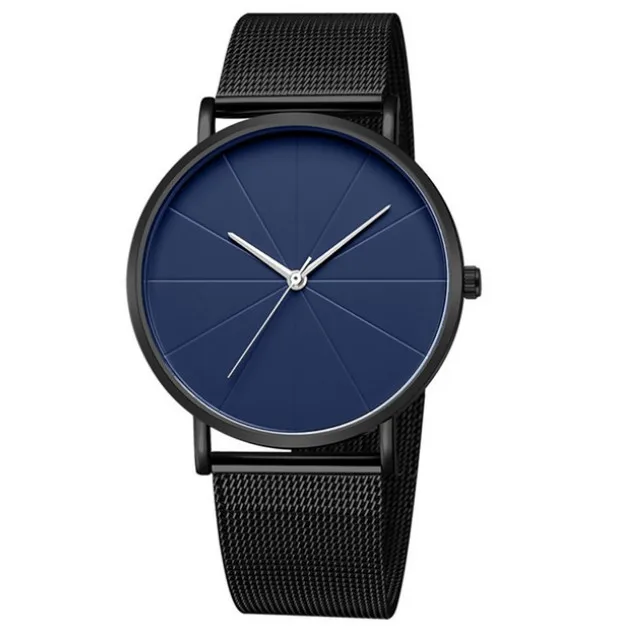 Simple Classic Black Men's Watch Mesh Belt Men's Ultra-thin Watch