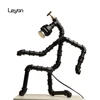 Table Lamp Industrial Retro Gift Coffee Bar Hose Robot antique lamp loft style pipe table lamp for home decor