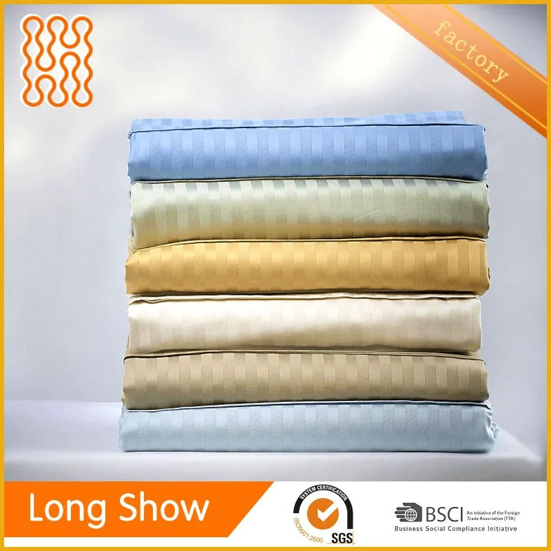 100 Cotton Hotel Linen Fabric 1cm Stripe 250tc/hotel Bedding Fabric