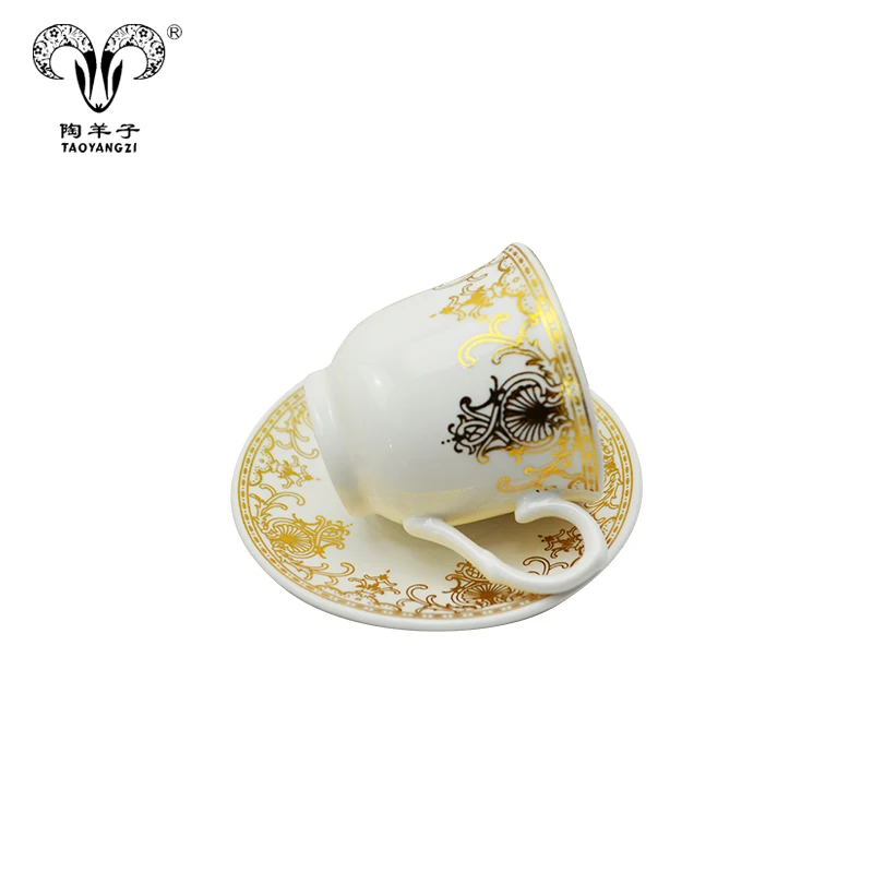 
Gold cups and saucers wholesale gold plated arabic tea cup set ceramic coffee cup saucer set 