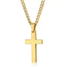 Fashion men's necklace jewelry 14k gold chain stainless steel metal gold cross necklace not lose color