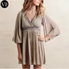 Plus size women clothing Special Women's Top v-neck embroidered dress