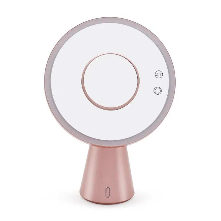 

desktop cosmetic removeable magnet 5X music LED smart mirror music mirror