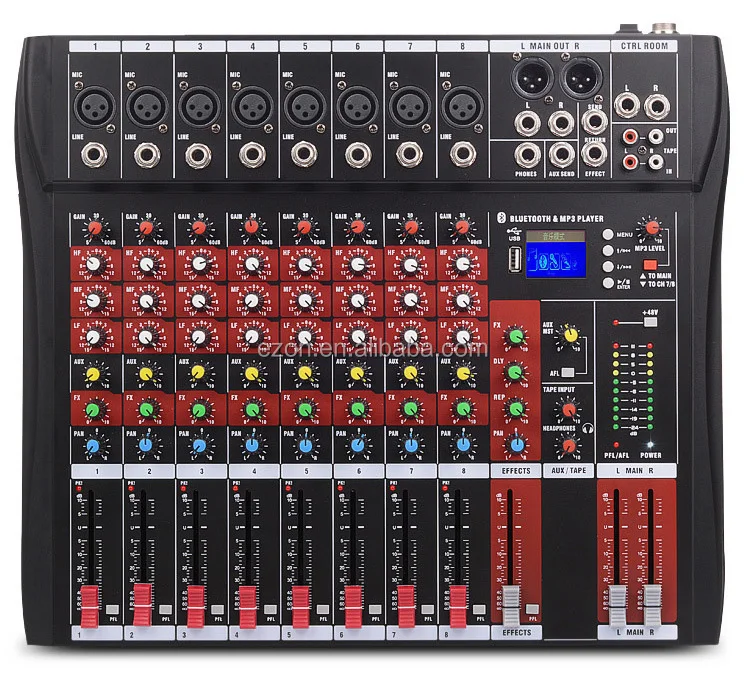 USB Mixer Console Ultra Low Noise Stage Powered Mixers Sound Board Console 16 Channel Mixer Board Digital Mixing Console with 6 Music Modes Support to Conect with Wired/Wireless/Capacitor Microphone 