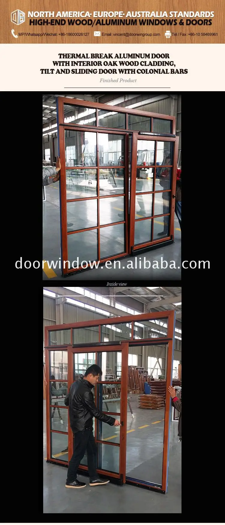 Factory direct supply double sliding patio doors for sale cost opening