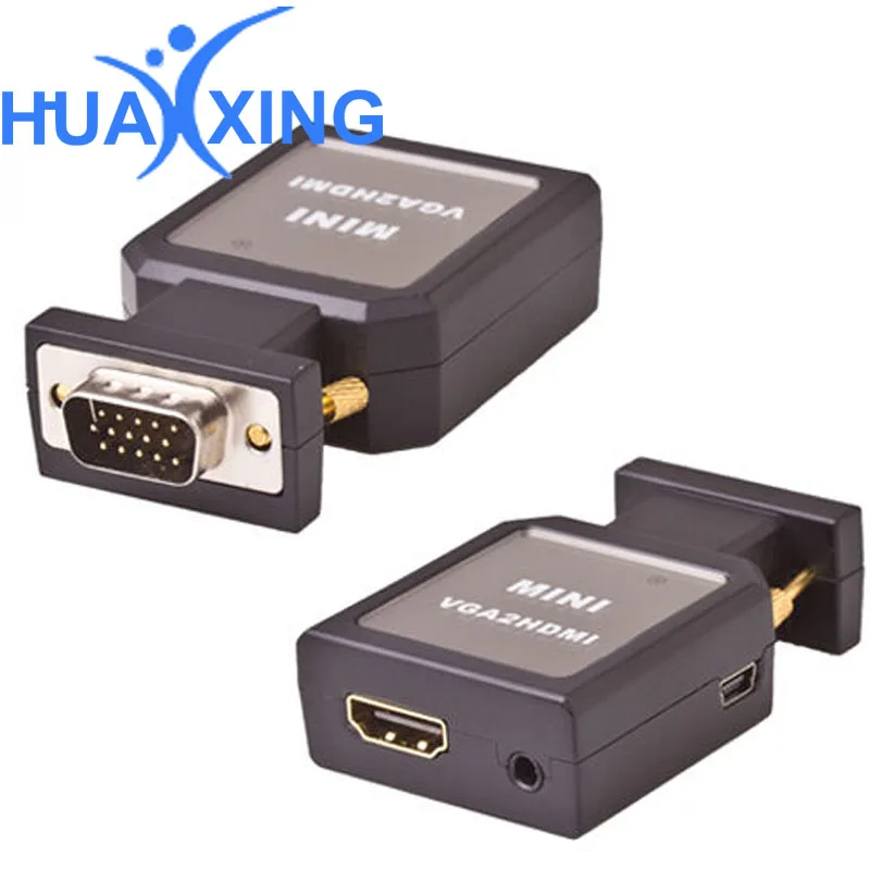 VGA2HDMI Hembra a Hembra Mini VGA a HDMI 1080 P Adaptador de convertidor de Potencia de Audio para PC proyector port/átil