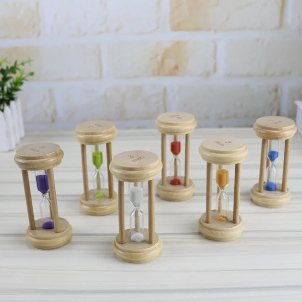 

New wooden 1/2/3 minute hourglass timer hourglass, Mix