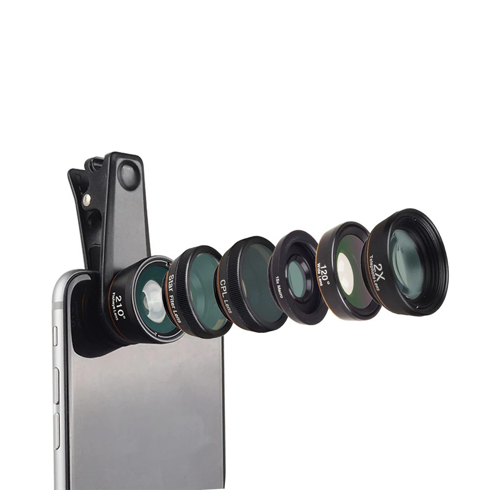 

Wholesale Amazon Product Cell Phone Accessories 6 in 1 Phone Lens Kit, Black