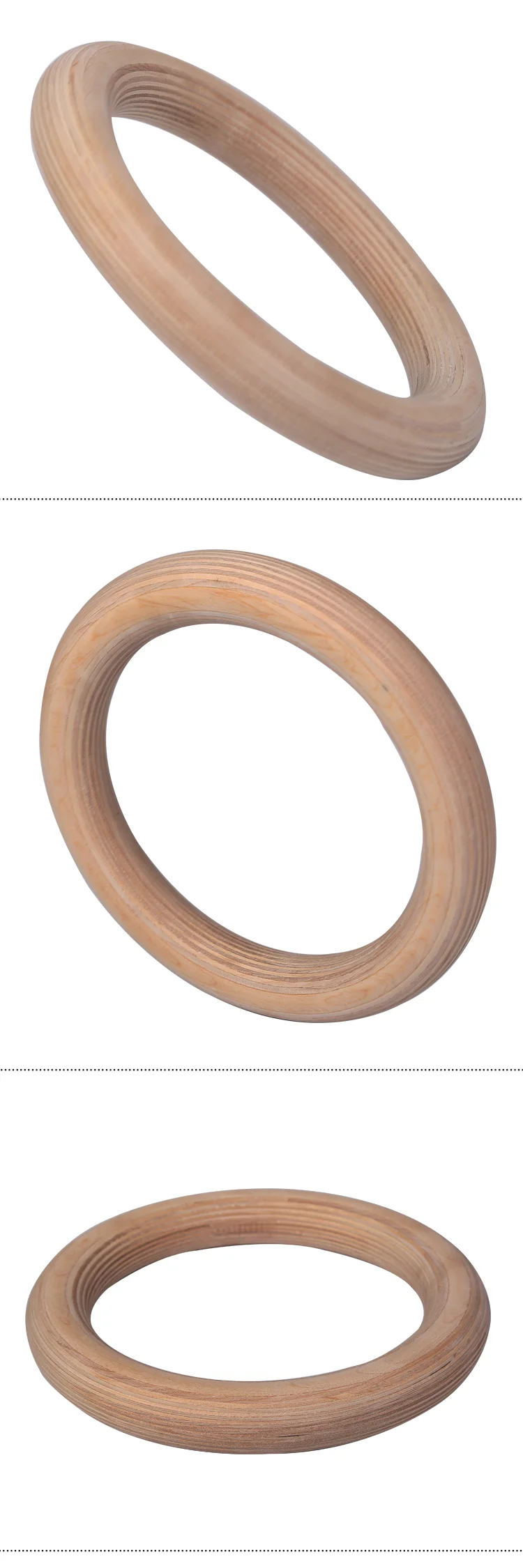 Gymnastic ring portable birch wooden gym rings