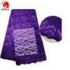 NQ345 Queency New Style Cotton African Dress Tulle Net Lace Border Fabric with Beads and Stones