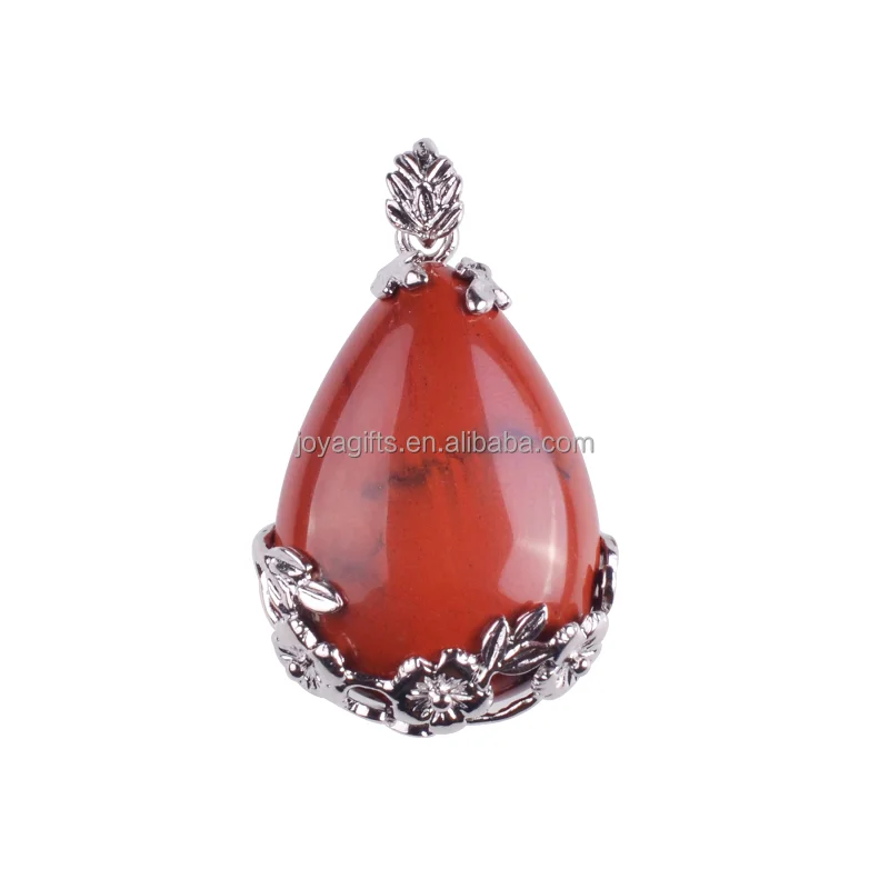 

Semi Precious Stone Red Jasper Waterdrop Jewelry Necklace Pendant Wholesale