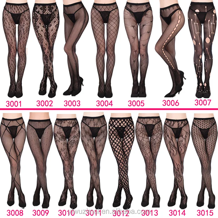 

Women's Seamless Sheer Patterned Fishnet Pantyhose Tights, Color