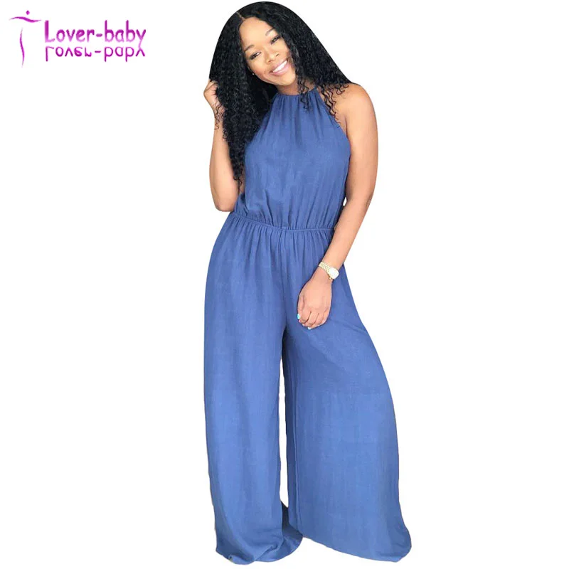 

Fashion Halter Denim Jumpsuit, N/a
