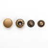 Custom logo decorative leather large brass metal snap button cover for shirt