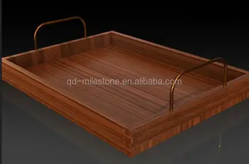 Wooden Serving Tray With Metal Handle Wooden Serving Tray With Metal Handle