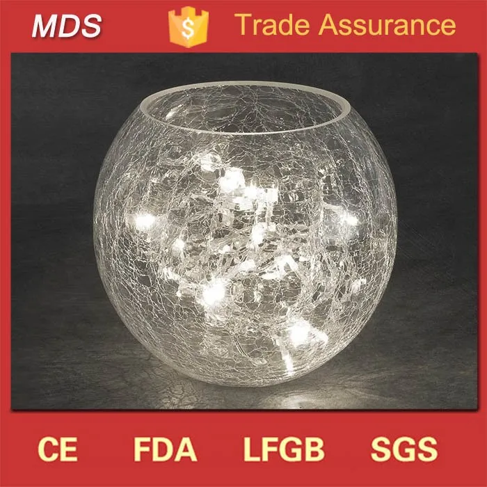 Decorative Glass Balls Bowls Ball Shaped Crackled Glass Vase View