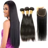 Uesd change your look virgin Peruvian human hair closure with bundles, virgin straight human hair