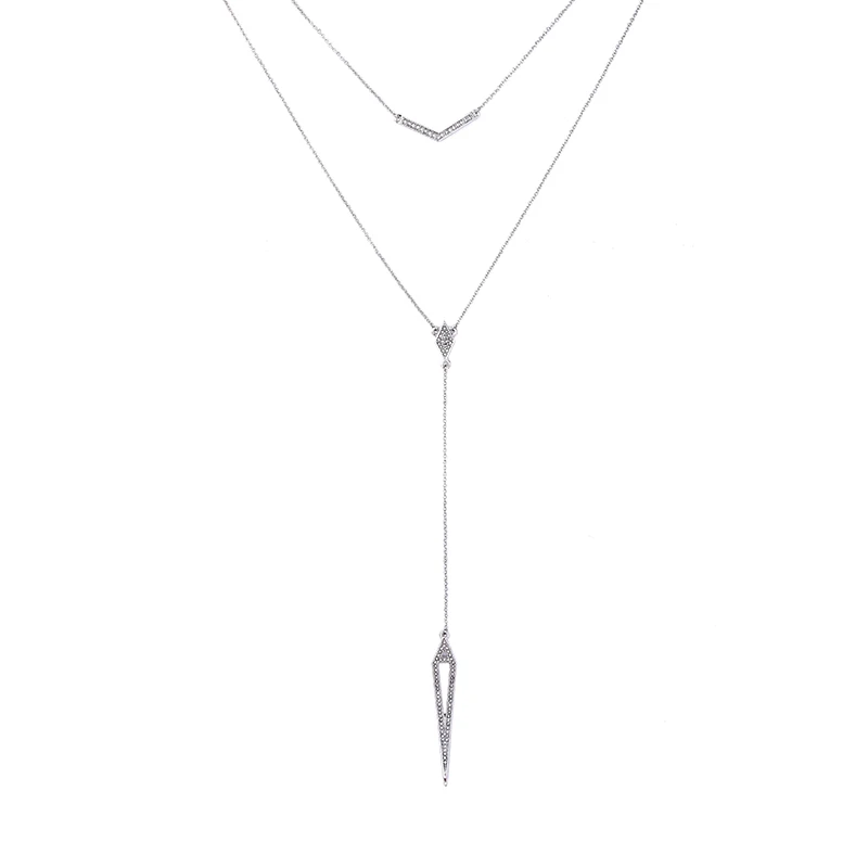 

xl01553b Fashion Wholesale Custom Women Jewelry Crystal White Gold Arrow Pendant Necklace 2019, As picture