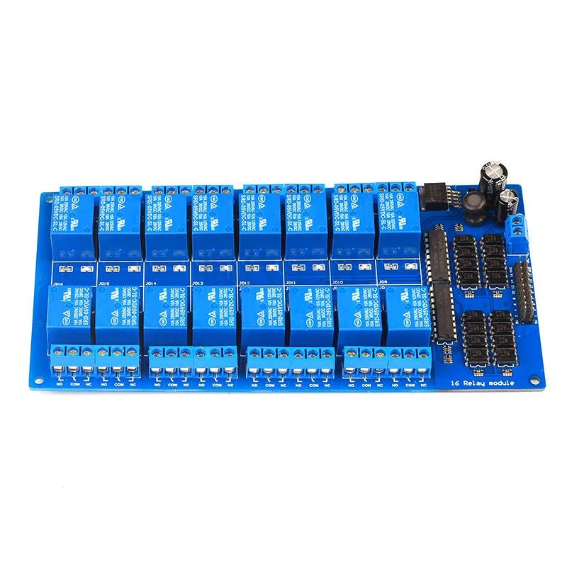 Best 5V 16 Channel Relay Module with Light Coupling Power Supply 16 Channel Low Level Trigger PLC Control Panel for Mega 2560