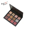 private label 12 shade glitter matte high quality professional eyeshadow palette no logo black eye shadow