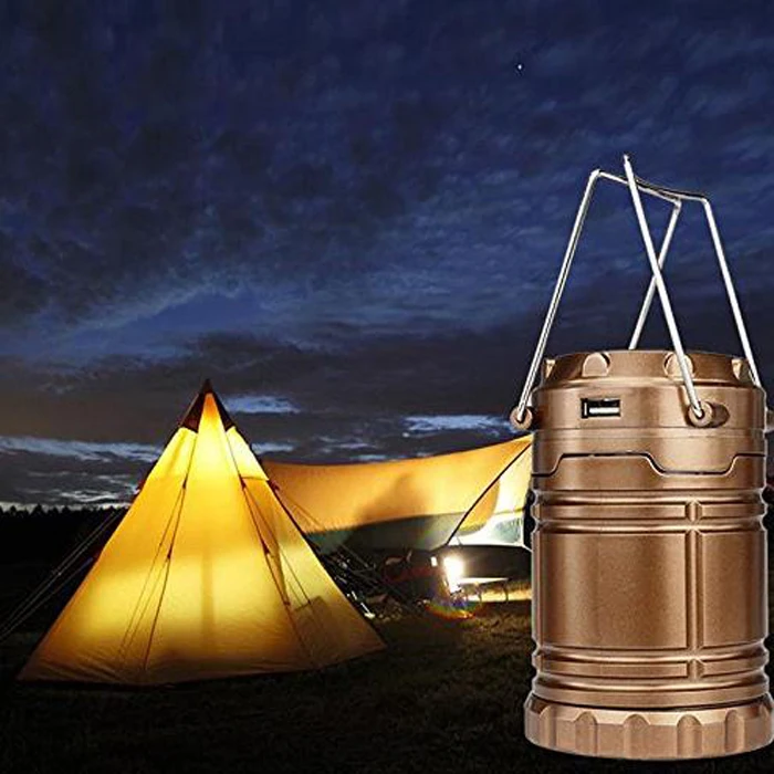 Outdoor Led Flickering Flame Telescopic Camping Lantern 3*aa Battery