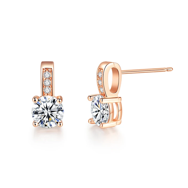 

New Arrival Wedding Jewelry rose gold/ Silver Color Cubic Zircon Earring, N/a