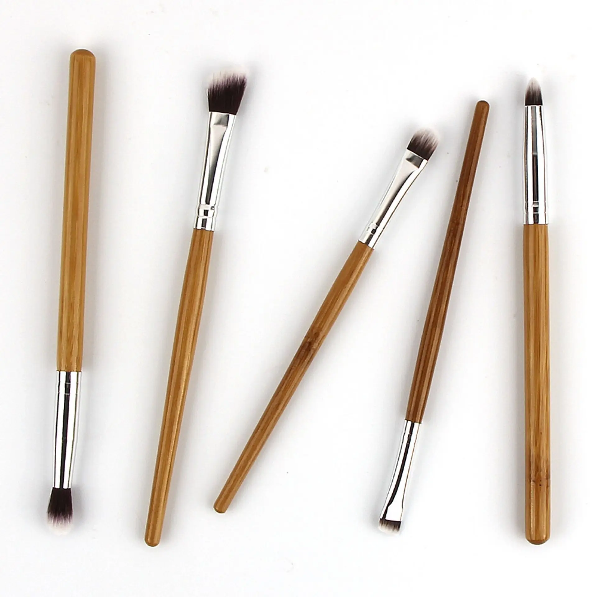 

Bamboo Eyeshadow Brush Set Eyeshadow Blending Brush Synthetic Hair Customized Logo Printing Customized Design Aluminum Ferrule