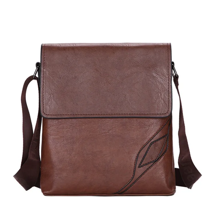 trending 2019 custom vintage brown pure leather messenger bag men