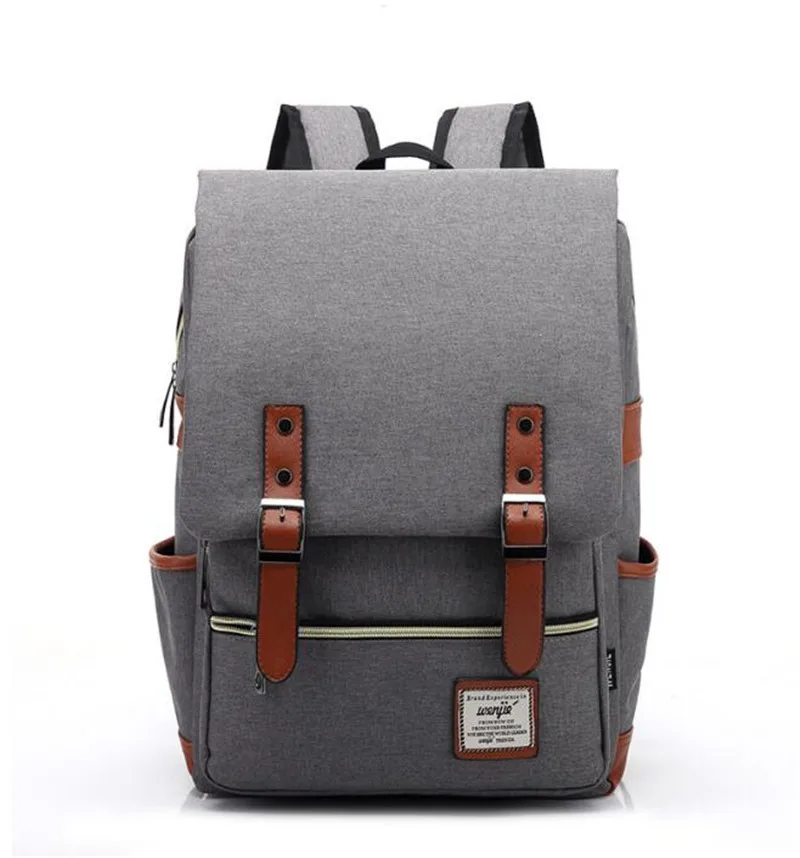 

AILU new style retro travel bag backpack canvas laptop backpack school bag for men, 5 colors in storage and custom color is workable