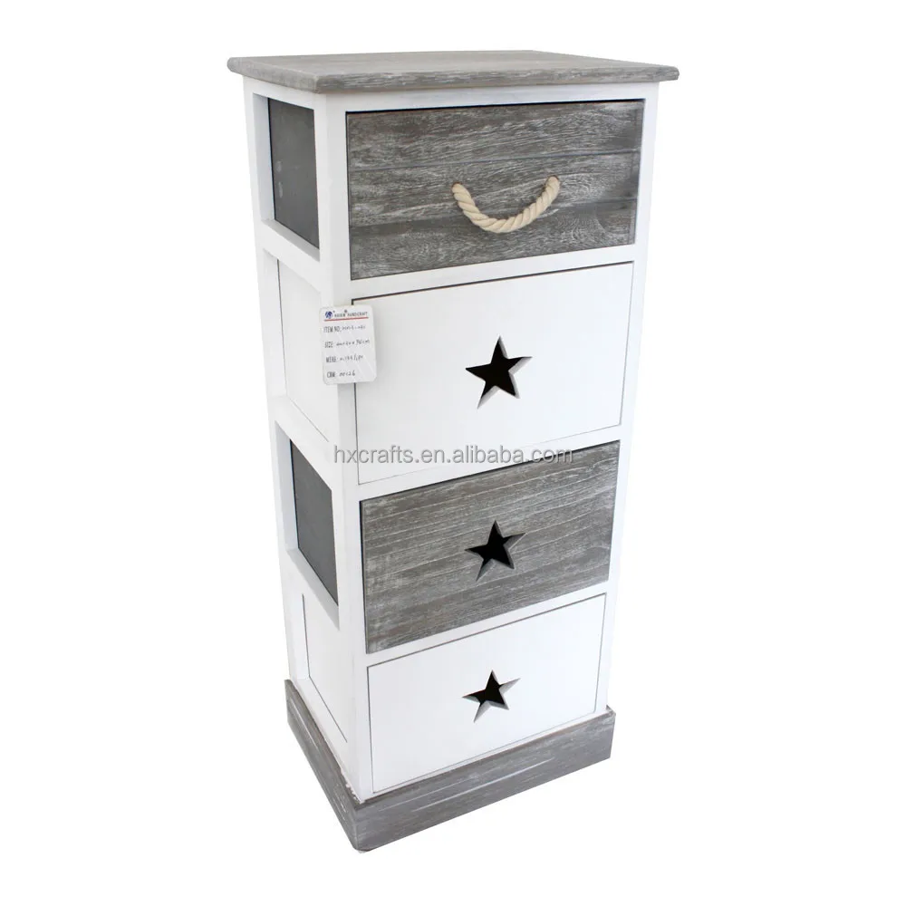 Grijs wit houten opbergmeubel nautische stijl woonkamer meubels ...