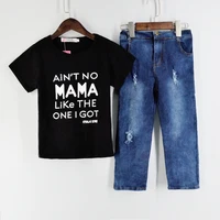 

GC140A 2-6Y kids boys boutique clothing sets kids jeans +T-shirt