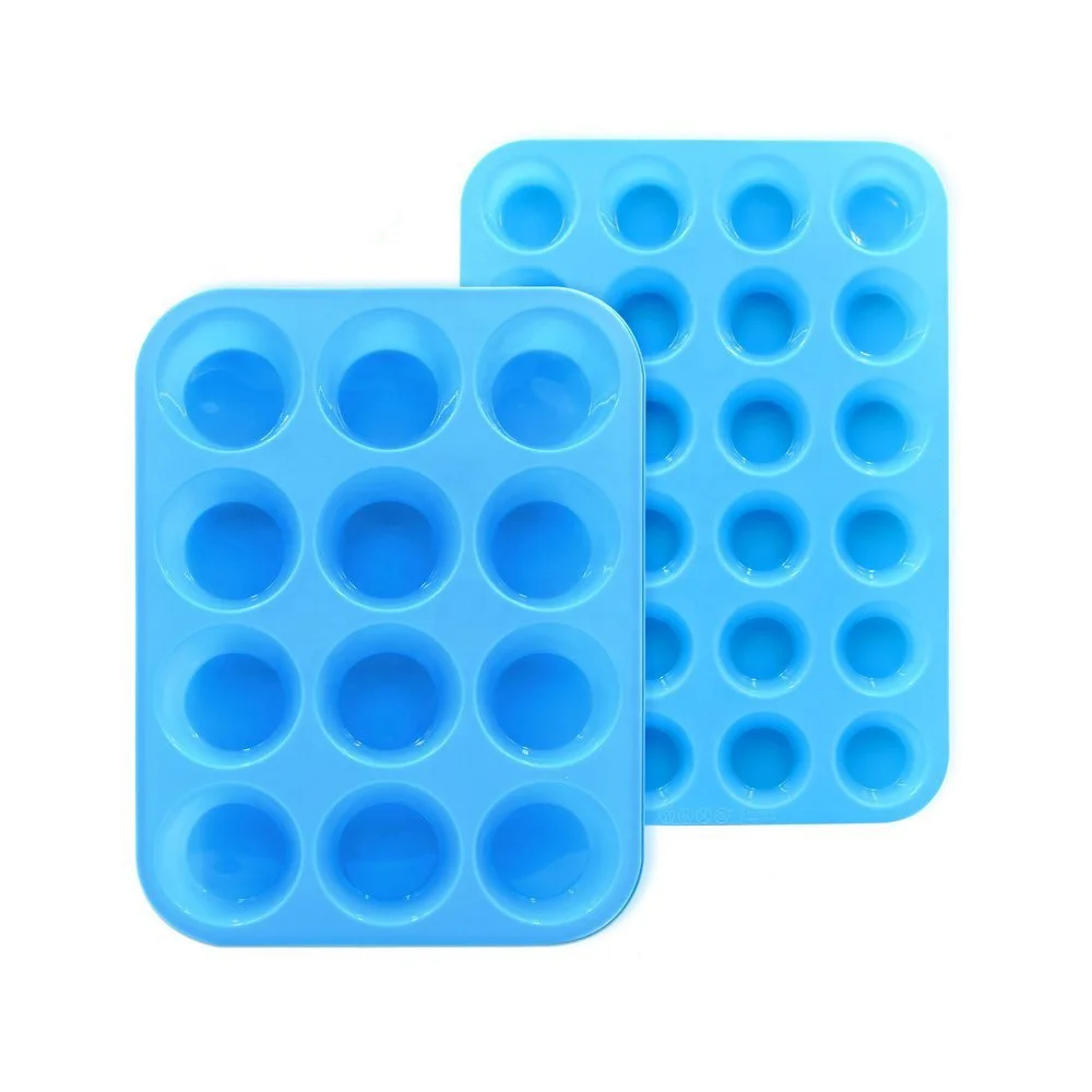 

12 Mini Cup Sizes)Muffin & Cupcake Baking Pan Set Bakeware Trays Microwave Silicone Cake Mold, Any pantone color